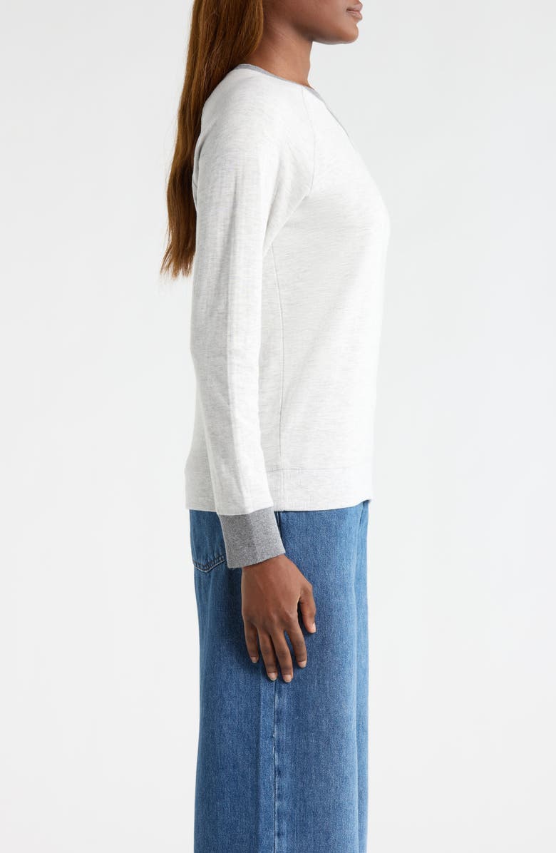 Marine Layer Varsity Raglan Sweatshirt, Alternate, color, Heather Grey