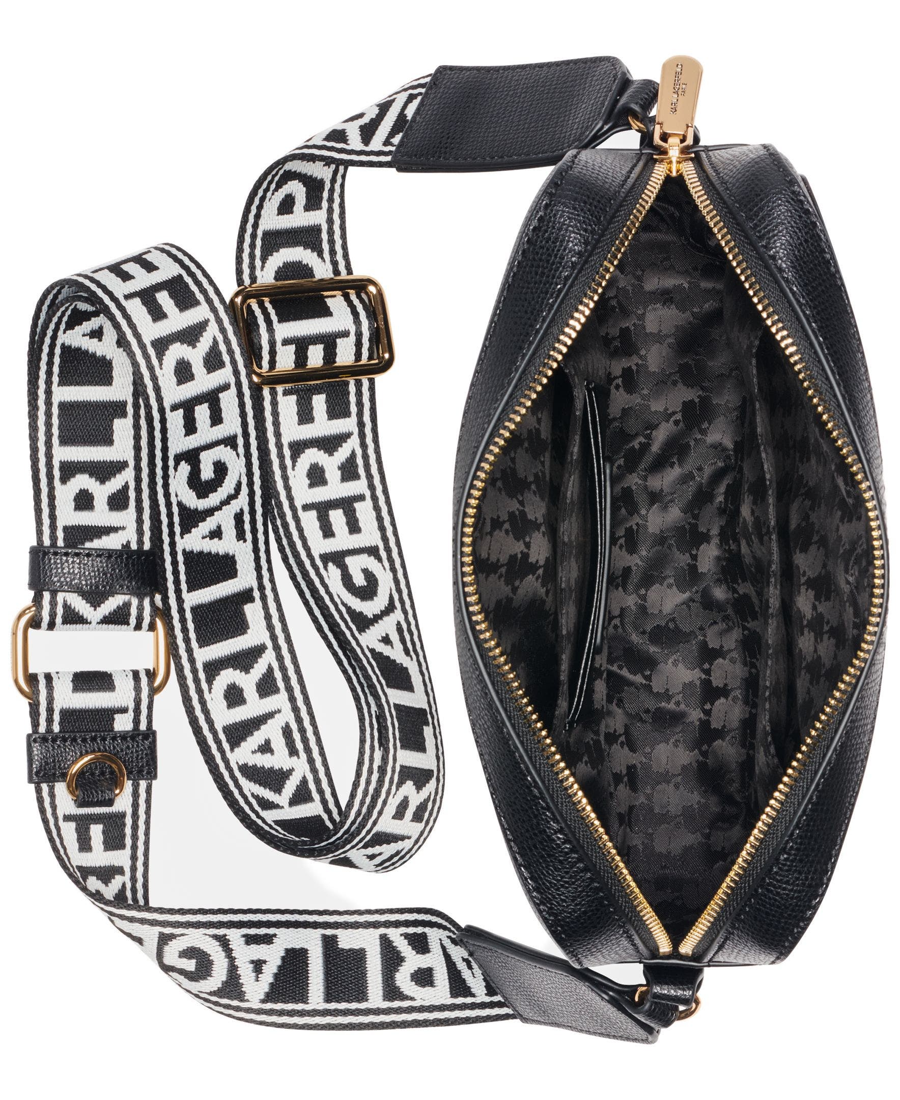 KARL LAGERFELD PARIS Maybelle Crossbody, Alternate, color, Black/Gold