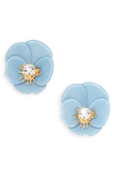 Pansy Button Earrings