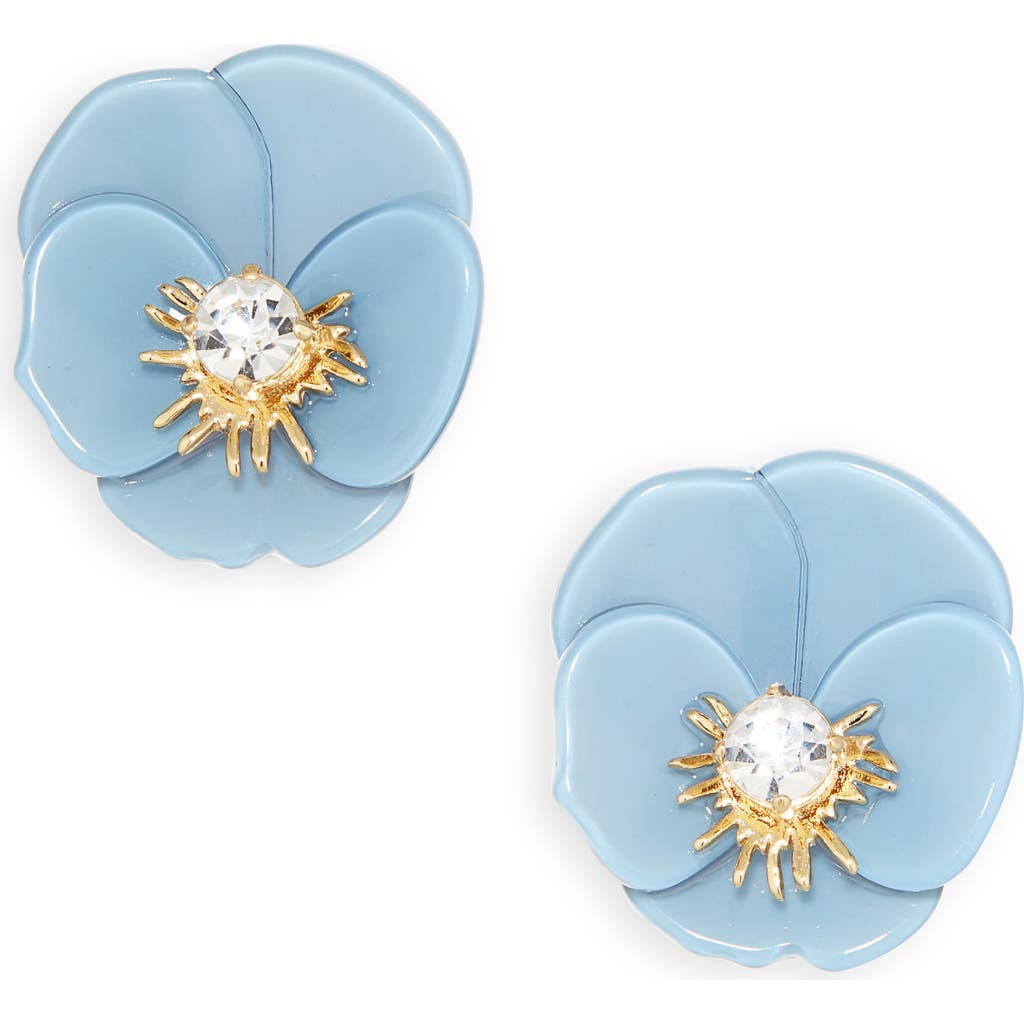 Lele Sadoughi Pansy Button Earrings In Blue