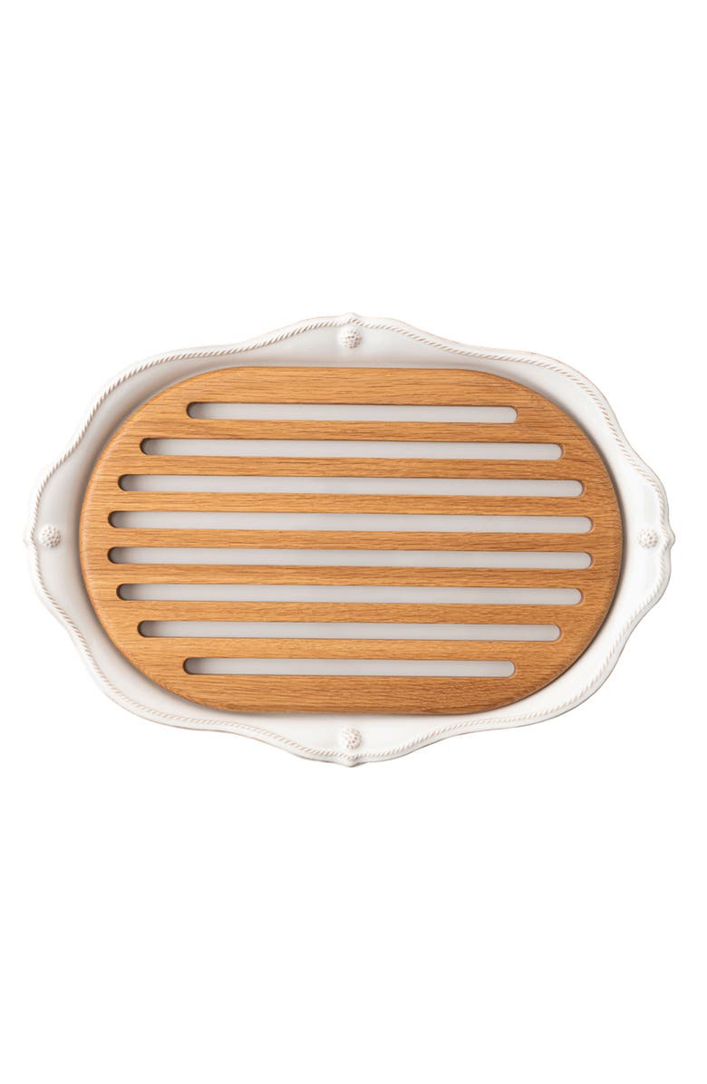 Juliska Berry & Thread Ceramic Challah Board, Main, color, Whitewash