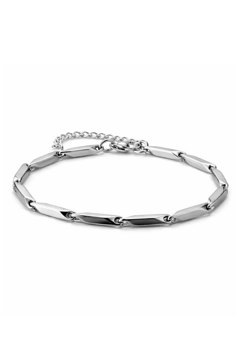 Angled Link Bracelet, Main, color, SILVER