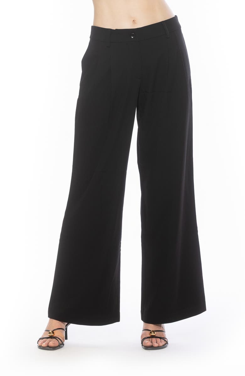 Alexia Admor Quinn Pleated Wide Leg Pants, Main, color, Black