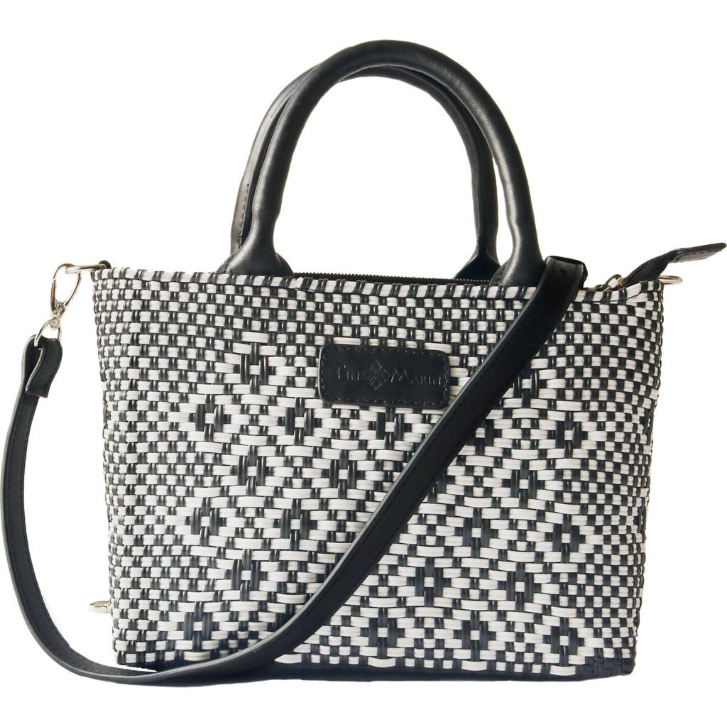 Tin Marin Panda Small Woven Crossbody Bag In Black