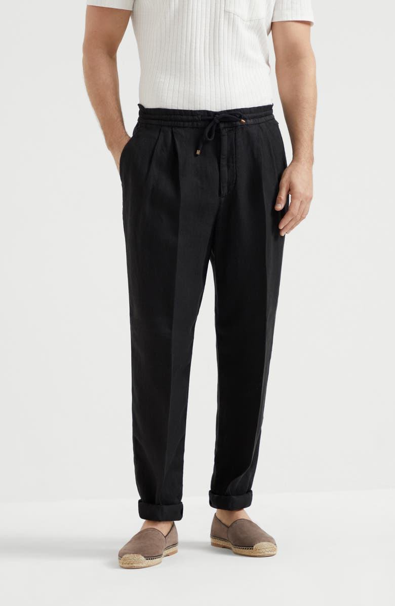 Brunello Cucinelli Leisure fit trousers with drawstring, Alternate, color,