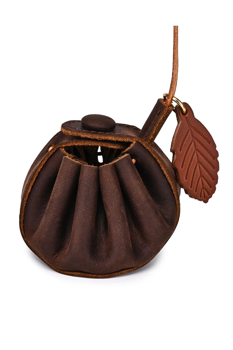 Buki Genuine Leather Mini Charm, Main, color, Dark Brown