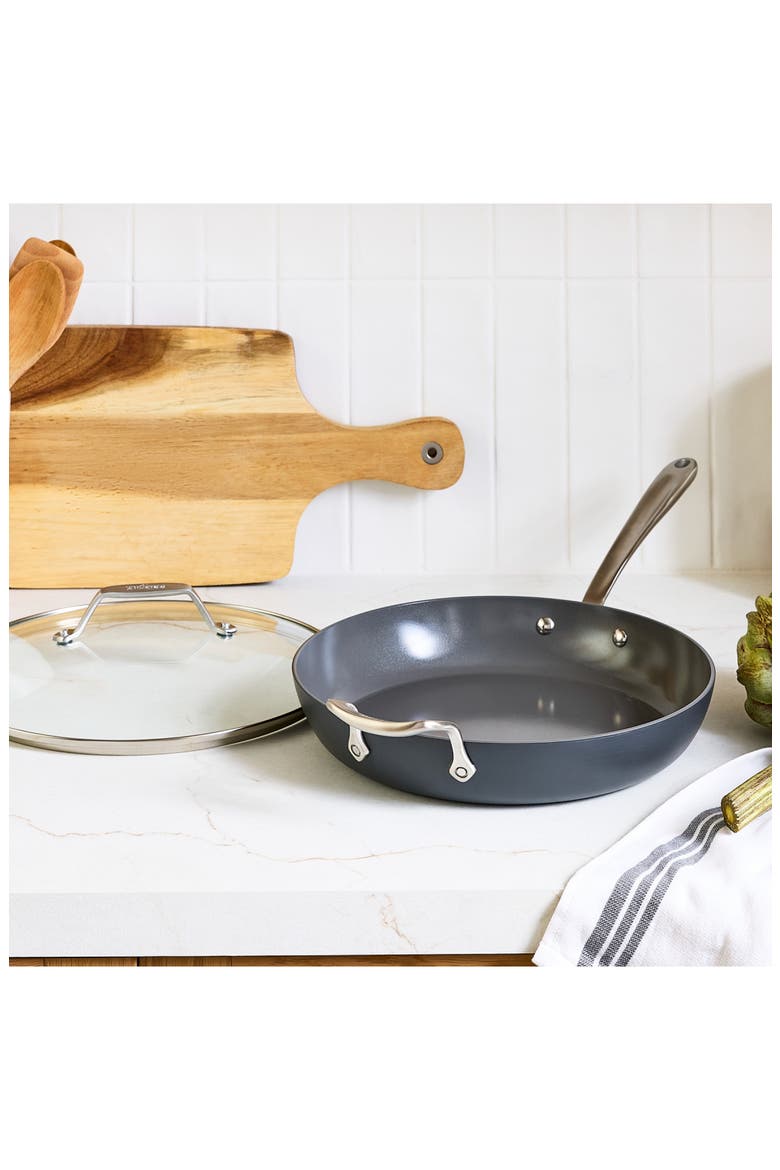 HA1 12-Inch Ceramic Nonstick Fry Pan & Lid, Alternate, color, GRAY