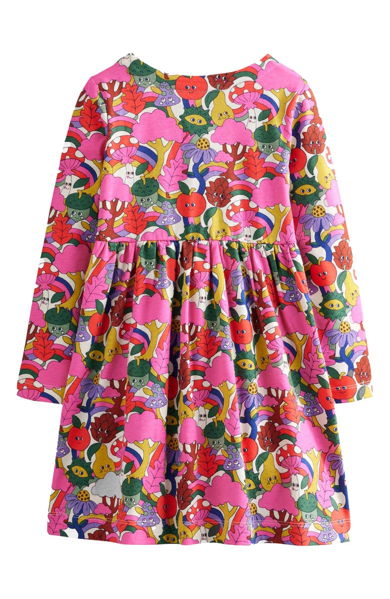 Mini Boden Kids' Fun Print Long Sleeve Cotton Jersey Dress, Alternate, color,