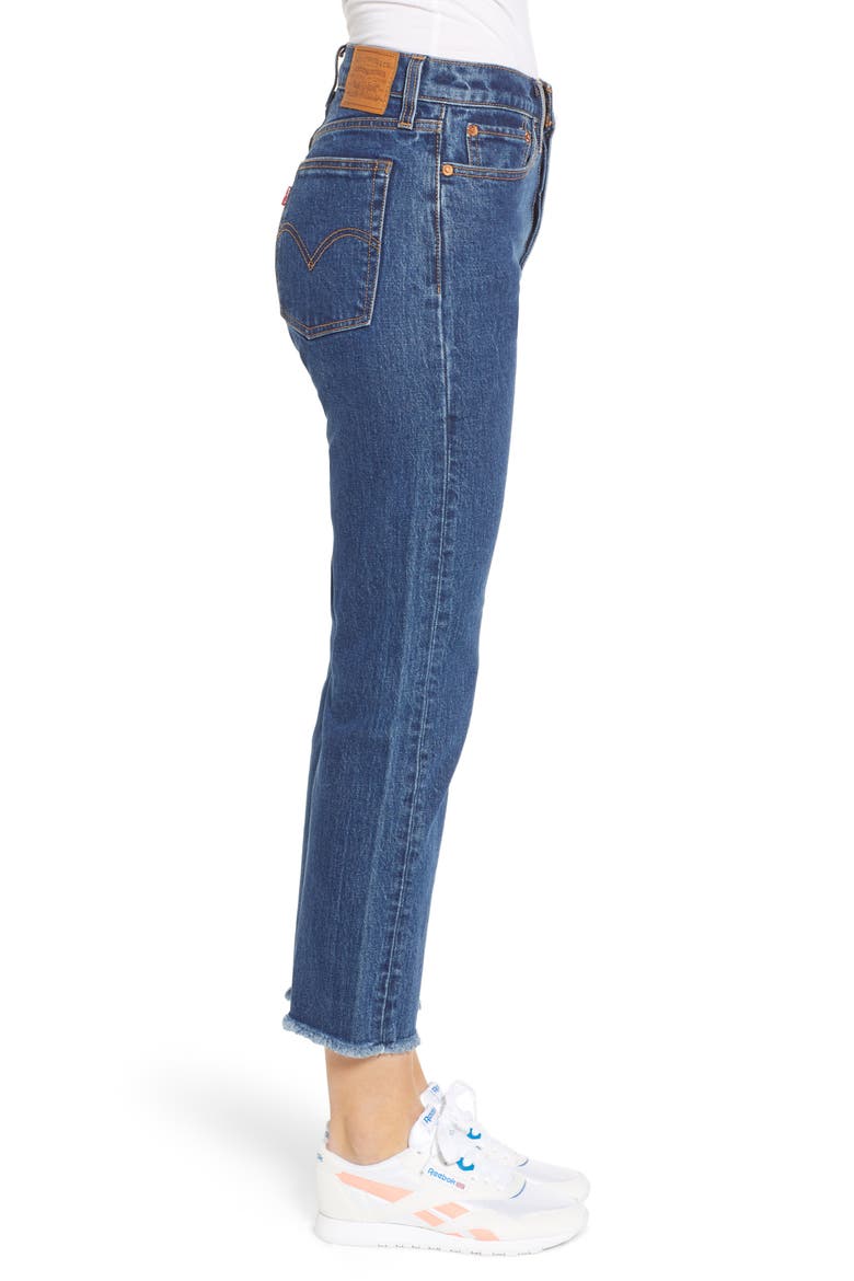 Levi's® Wedgie High Waist Ankle Straight Leg Jeans, Alternate, color, BELOW THE BELT