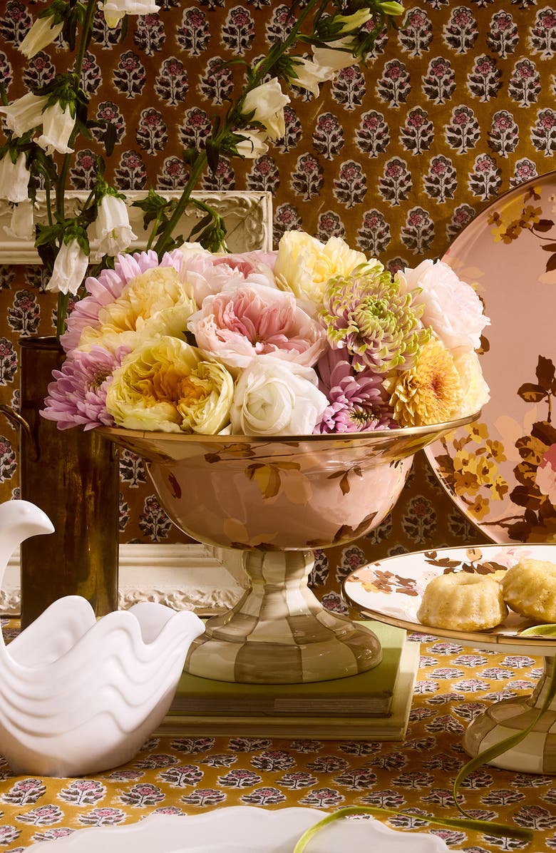 MACKENZIE CHILDS Wild Rose Mauve Large Compote, Alternate, color, Mauve