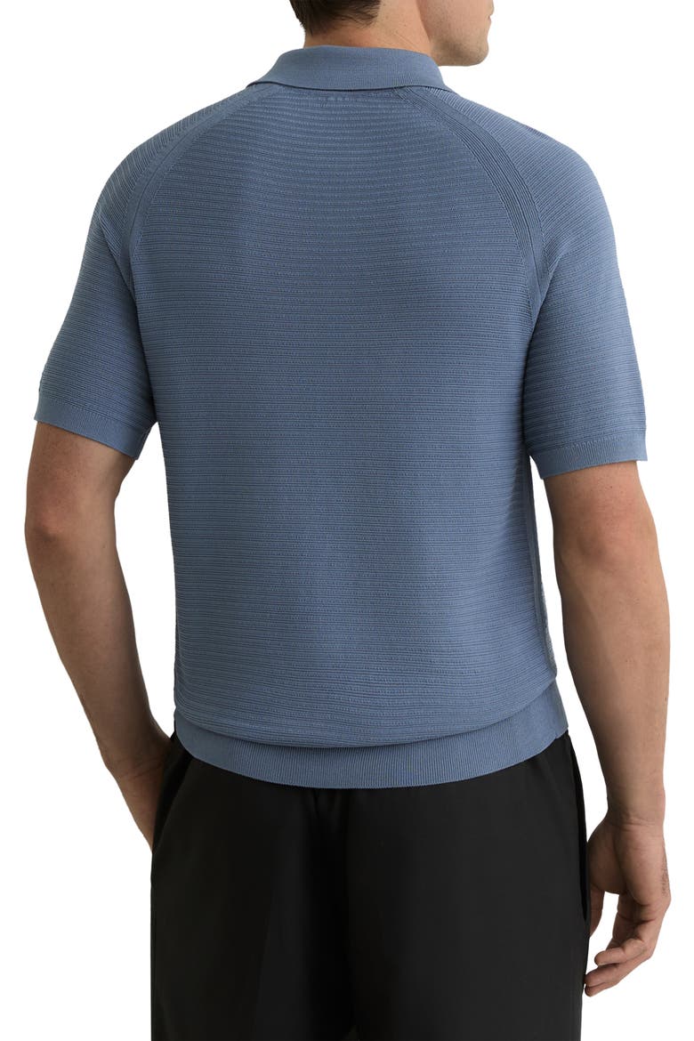 Estate Textured Stitch Zip Polo Sweater, Alternate, color, AIRFORCE BLUE