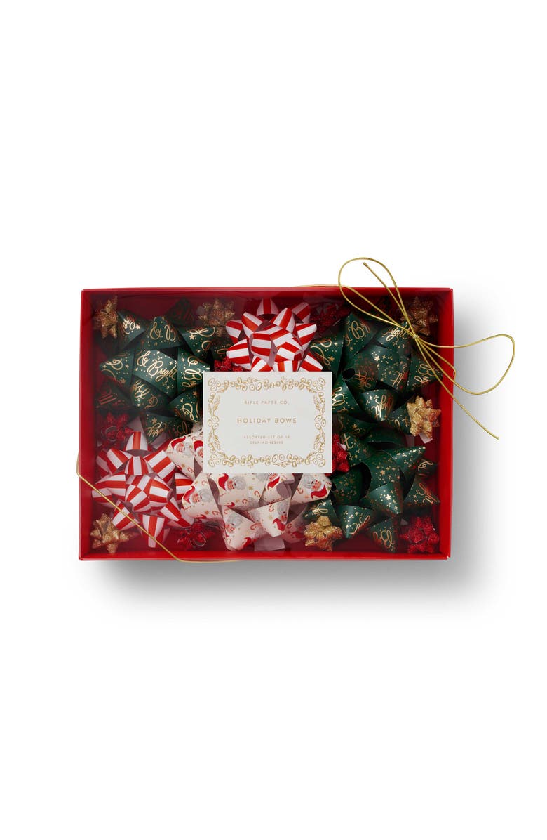 Rifle Paper Co. Set of 18 Holiday Gift Bows, Alternate, color,