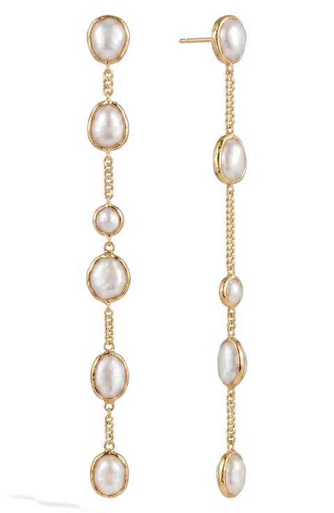 Molten Pearl Linear Drop Earrings