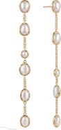 Awe Inspired Molten Pearl Linear Drop Earrings
