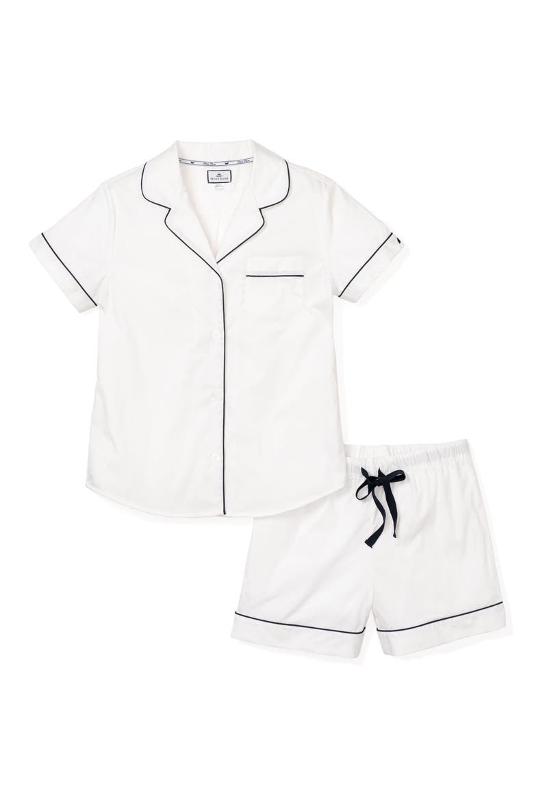 Classic Pima Cotton Short Sleeve Short Pajamas, Alternate, color, WHITE