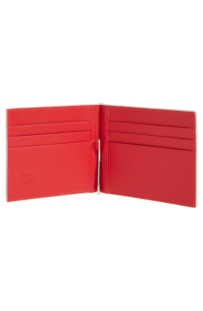 Christian Louboutin Mooncrest Leather Bifold Wallet with Money Clip, Alternate, color, Bg3e-Beige/ Silver