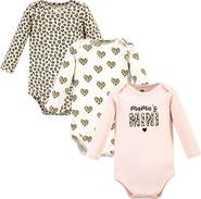 Hudson Baby Little Soft Cotton Long-Sleeve One-Piece 3Pk