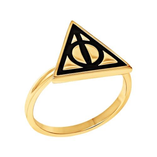 Harry Potter Deathly Hallows Ring, 18kt Yellow Flash Plated In Gold