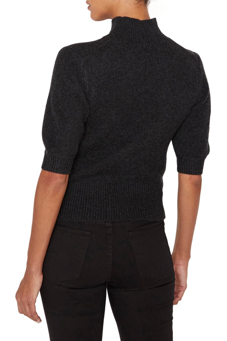 Cutout Turtleneck Cashmere Sweater, Alternate, color, CHARCOAL H