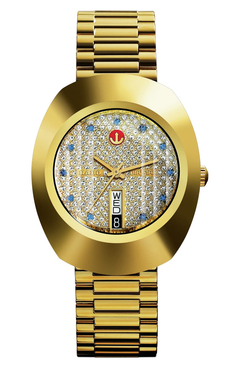 RADO DiaStar Original Automatic Bracelet Watch, 35mm, Main, color, Gold