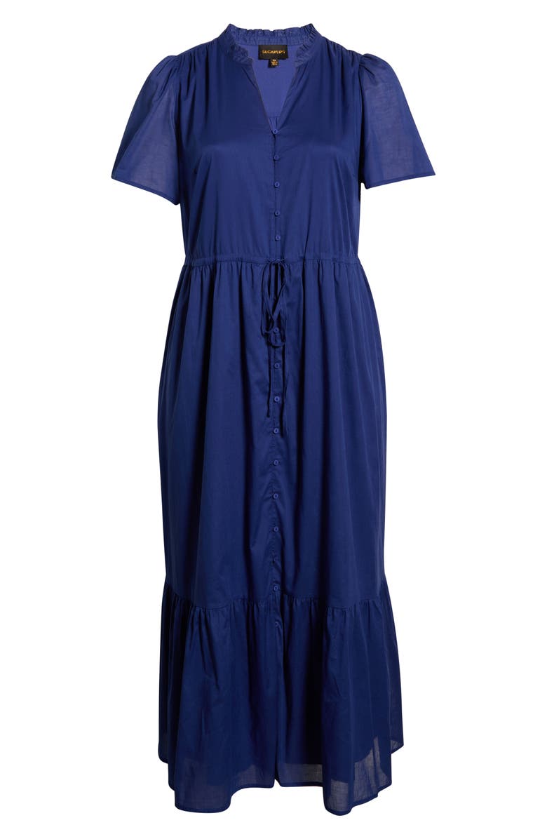 SUGARLIPS Bluebell Tiered Cotton Maxi Dress, Alternate, color, Navy