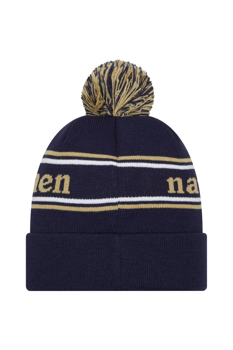 Men's New Era Navy Navy Midshipmen Marquee Cuffed Knit Hat with Pom, Alternate, color, Navy