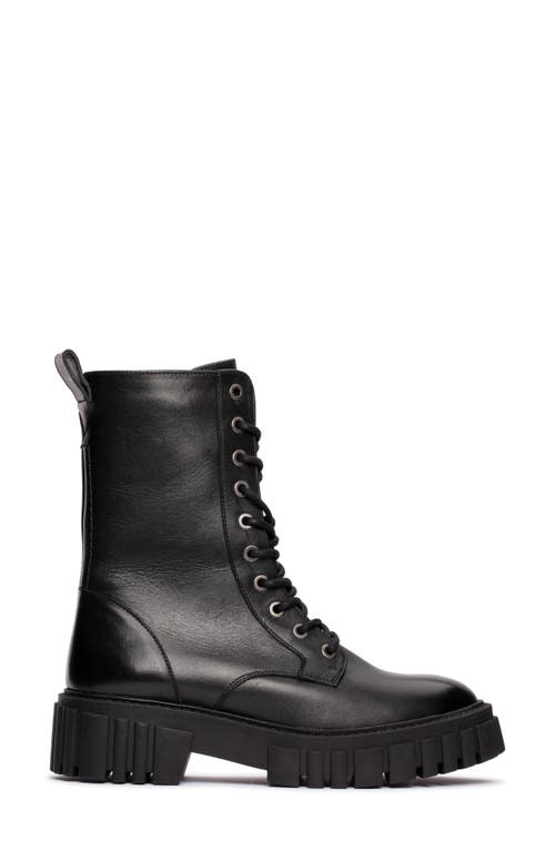 Clarks Page Lace Leather Boot In Black