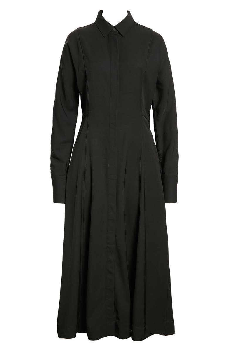 CO Belted Cotton Blend Midi Shirtdress, Alternate, color, 001 Black