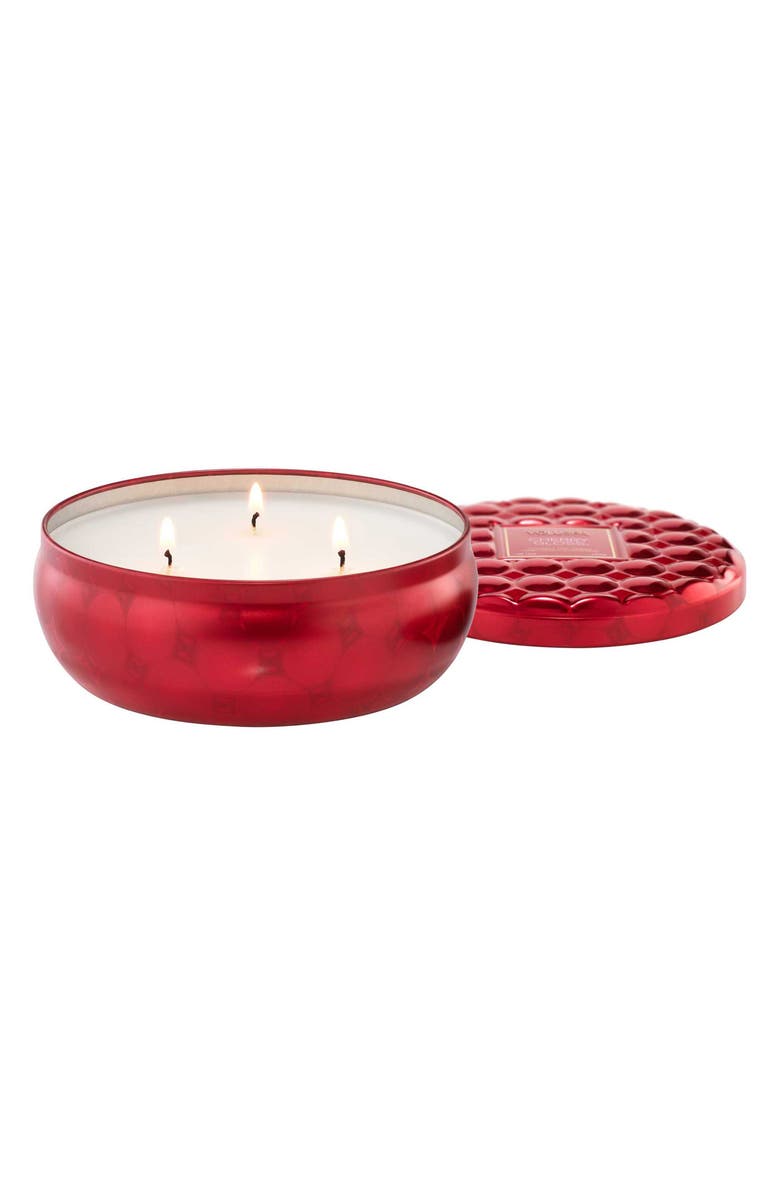 Voluspa Cherry Gloss 3-Wick Tin Candle, Main, color,