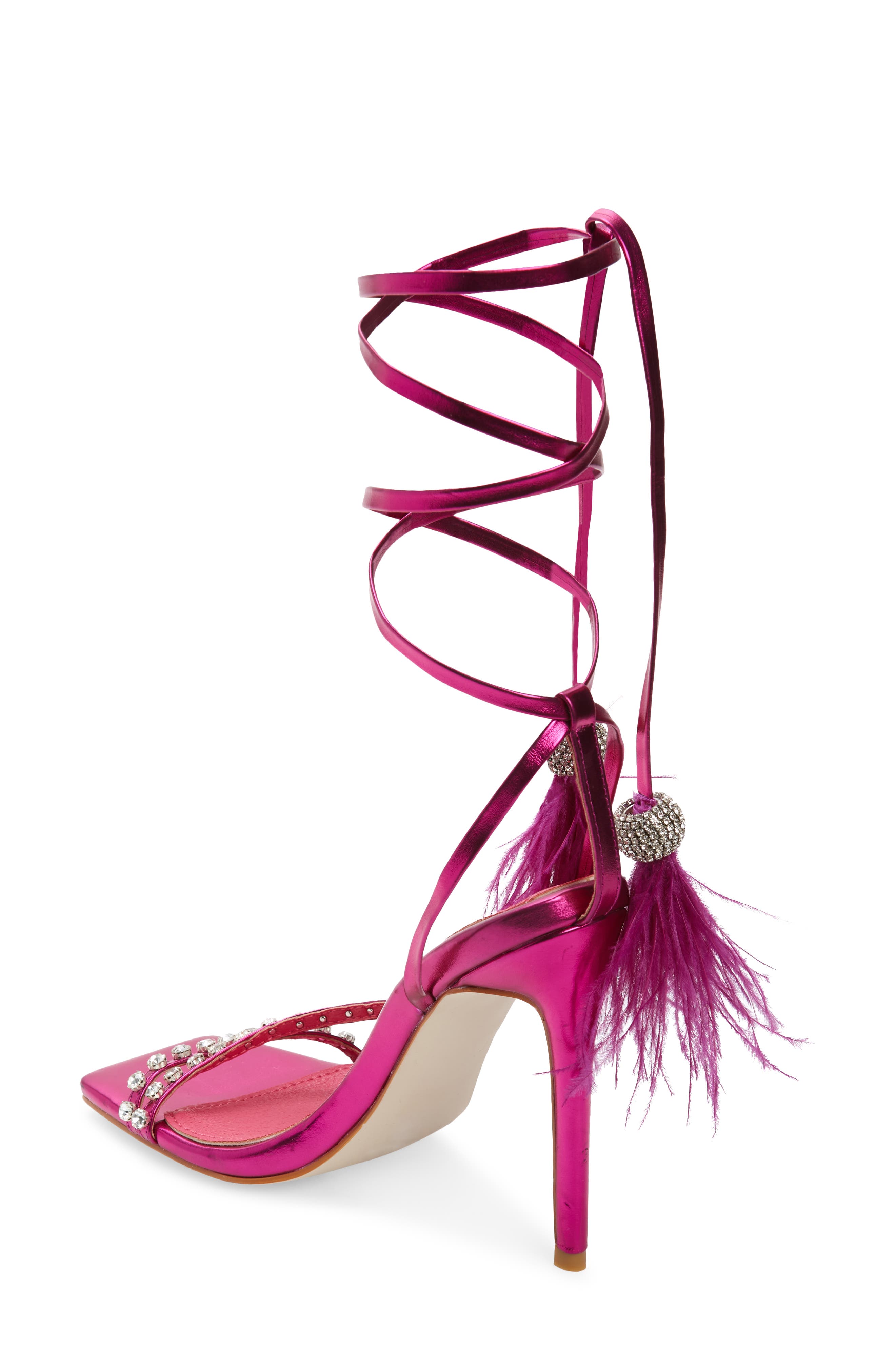 AZALEA WANG Missy Metallic Ankle Strap Sandal, Alternate, color, 