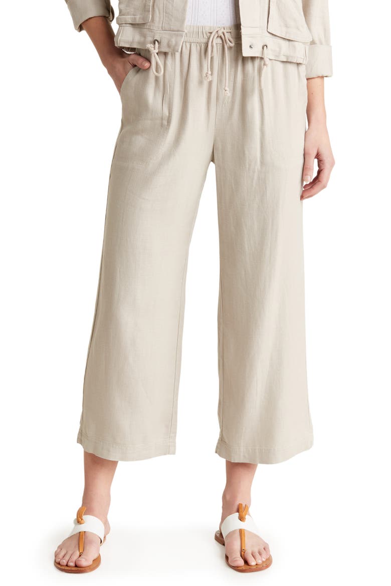 Sorrento Crop Wide Leg Pants, Main, color, ALMOND