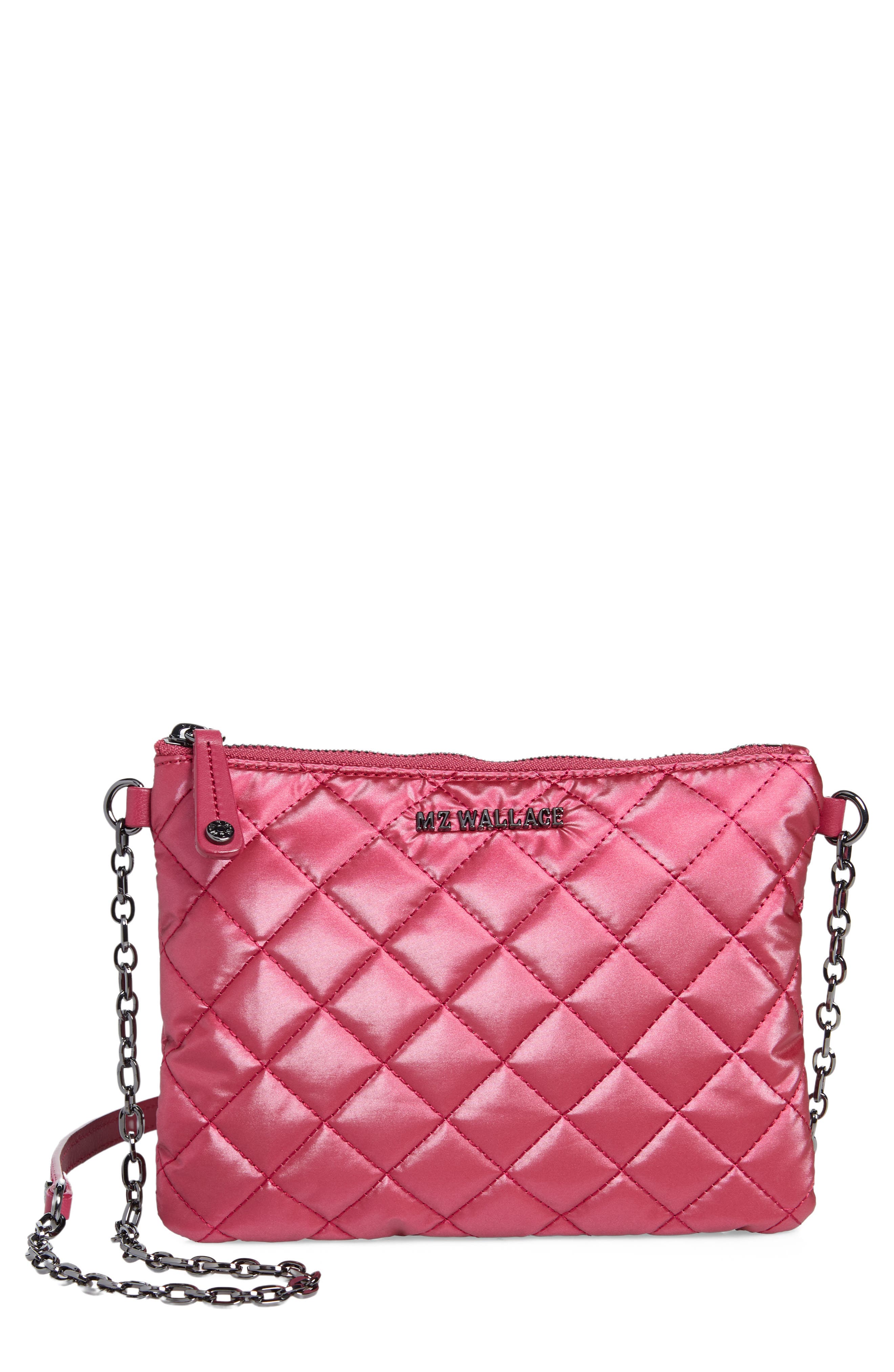 MZ Wallace Ruby Quilted Crossbody Bag, Main, color, Peony Pearl