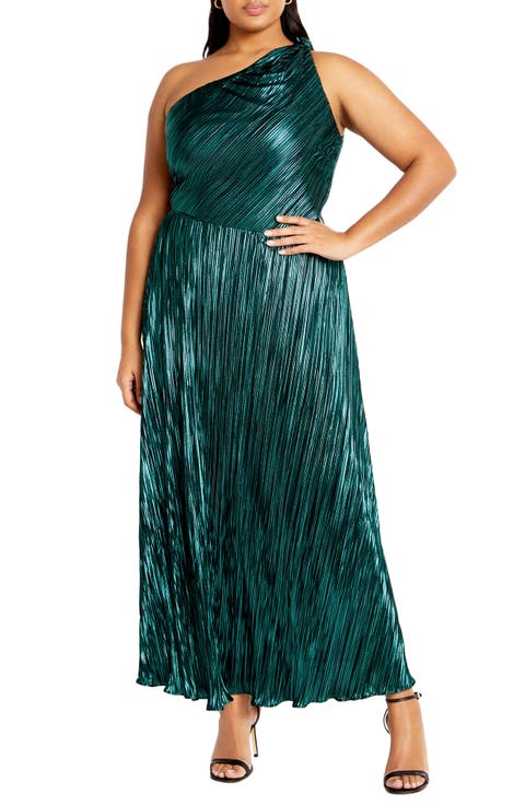 Kamila Metallic One-Shoulder Maxi Dress (Plus)