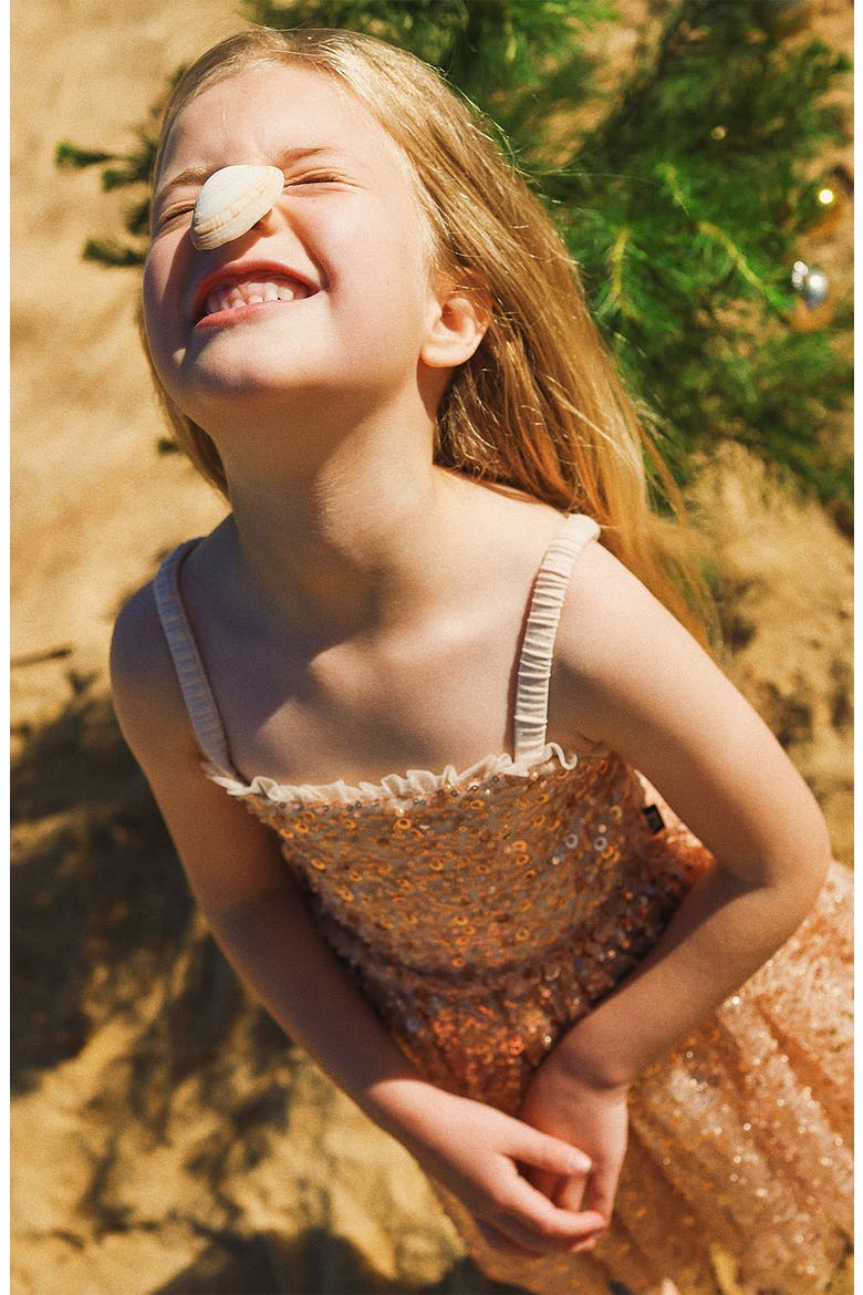 Kids' Disco Sequin Dress, Alternate, color, GOLD