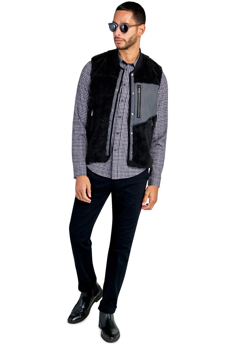 Brooklyn Brigade Solid Fuzzy Vest, Alternate, color, Black