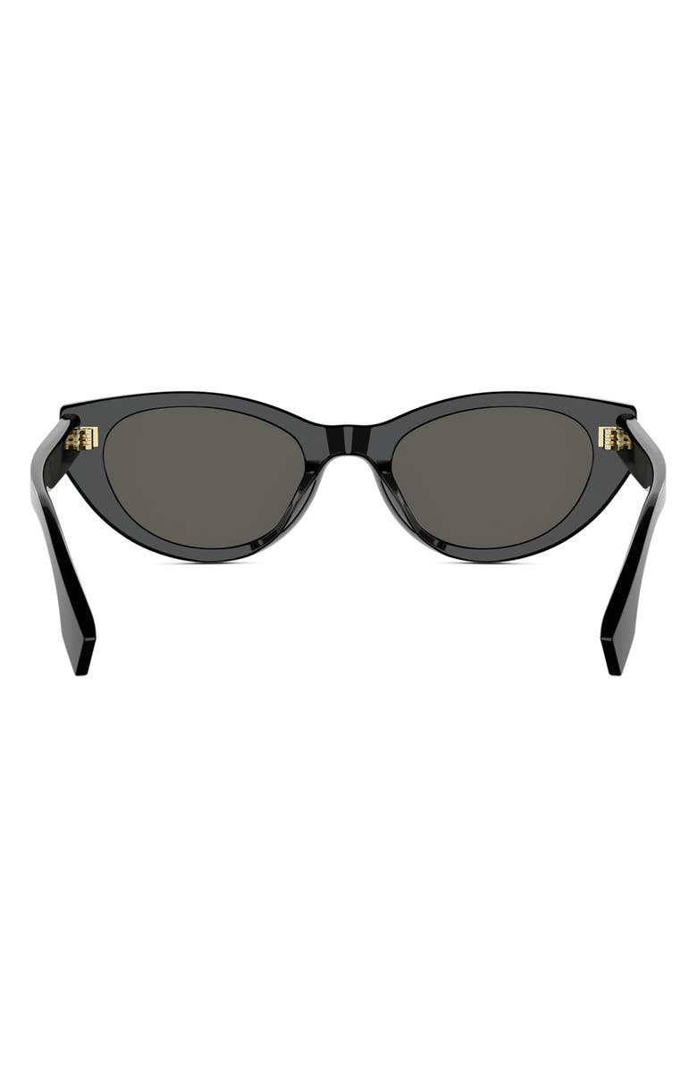 Fendi Lettering 51mm Oval Sunglasses, Alternate, color, Shiny Black / Smoke