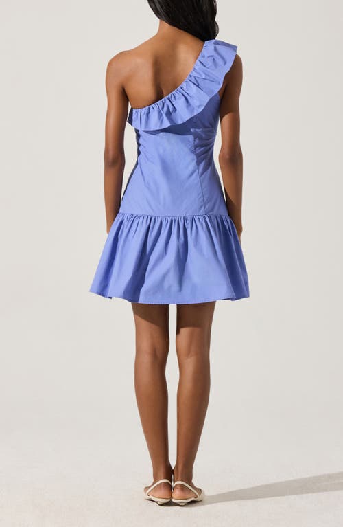 Astr The Label Asymmetric Ruffle Minidress In Cobalt Blue