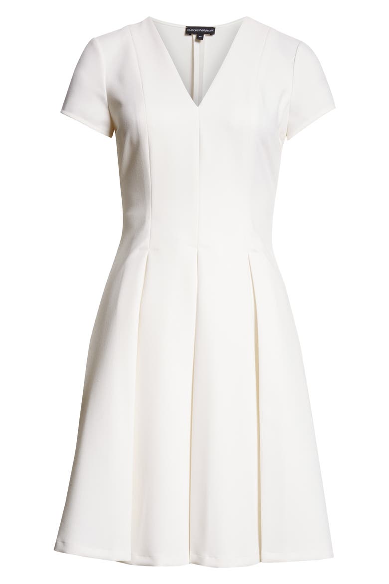 Emma Pleated Dress, Alternate, color, OFF WHITE