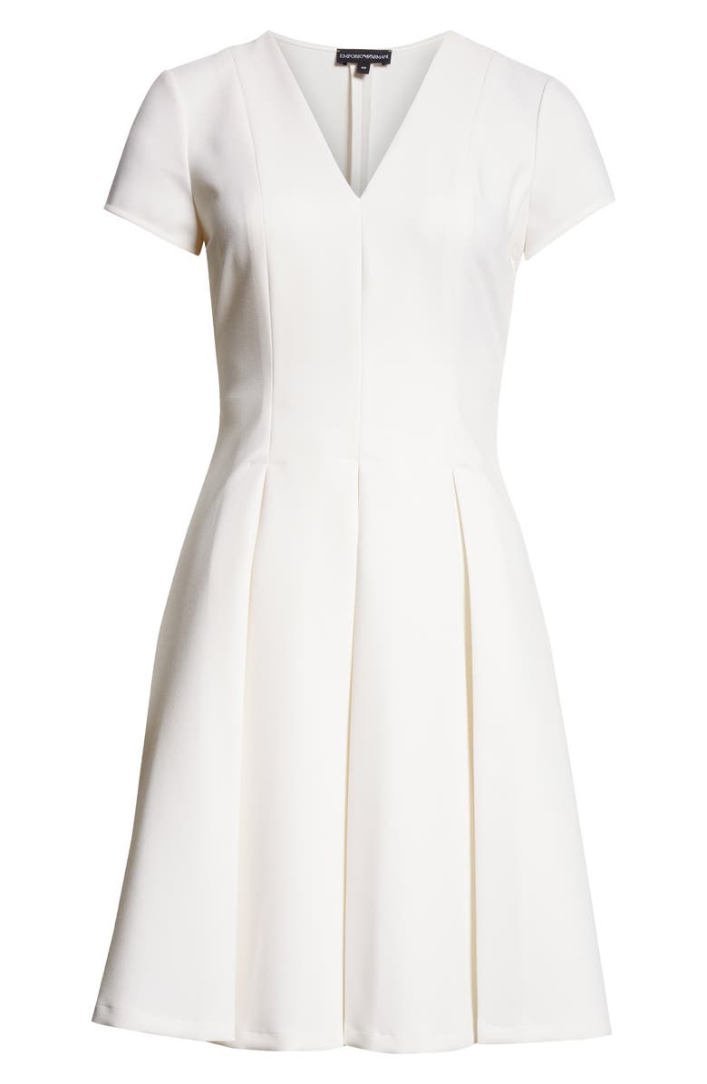 Emporio Armani Emma Pleated Dress, Alternate, color, Off White