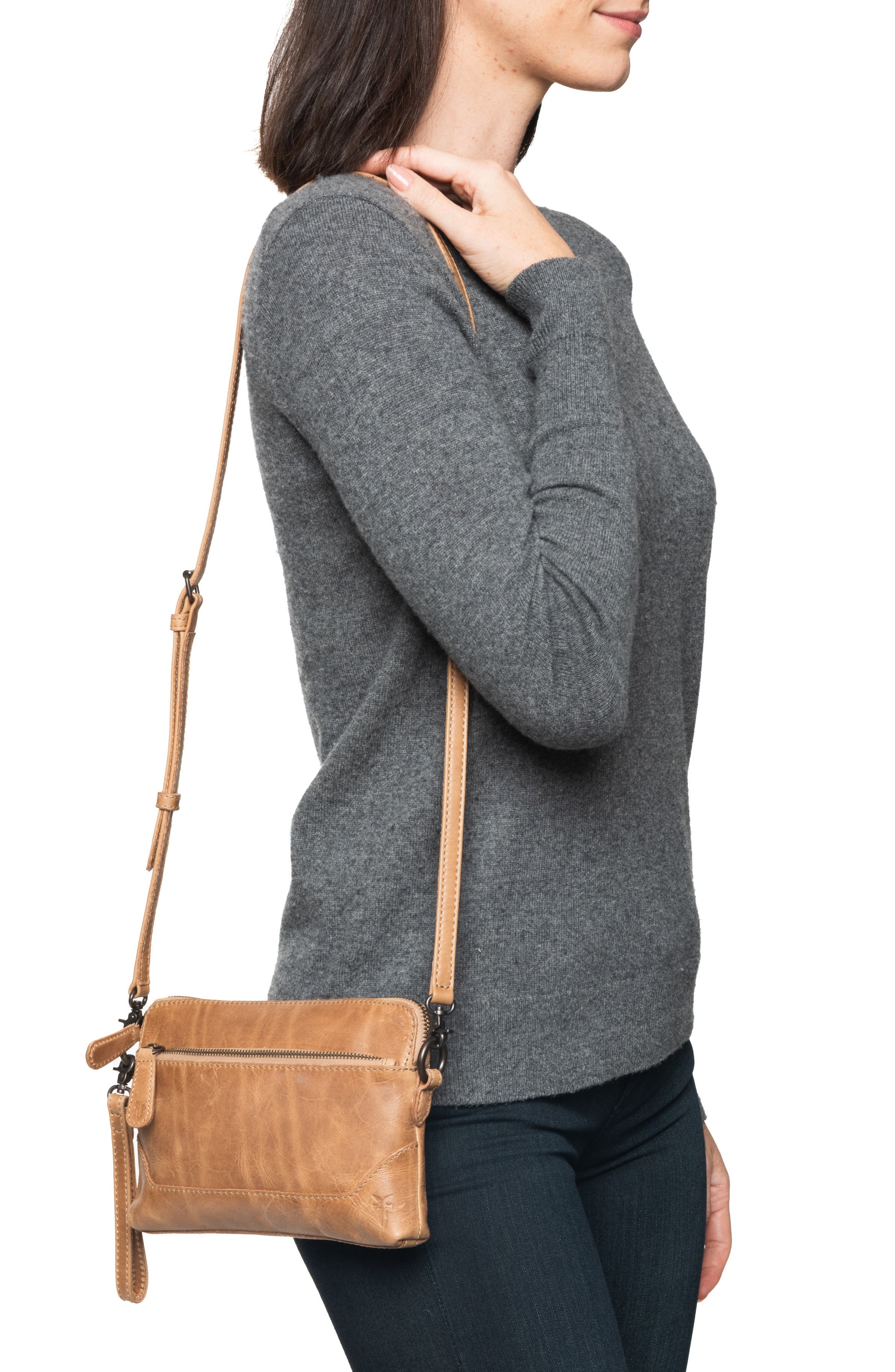 Melissa Convertible Leather Wristlet, Alternate, color, BEIGE
