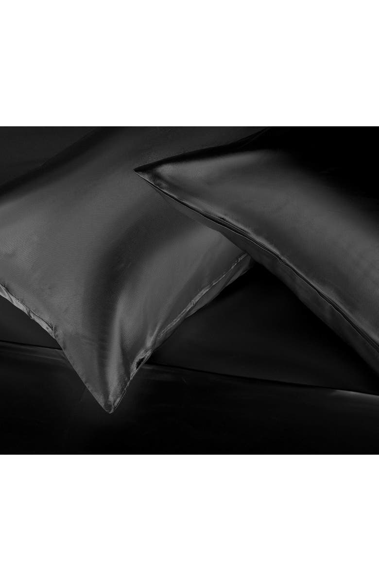 Martex Elegance Satin Sheet Set, Alternate, color, Black
