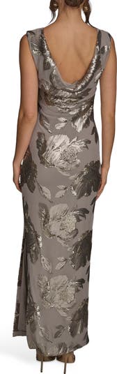 Donna Karan New York Sequin Floral Sleeveless Gown | Nordstrom