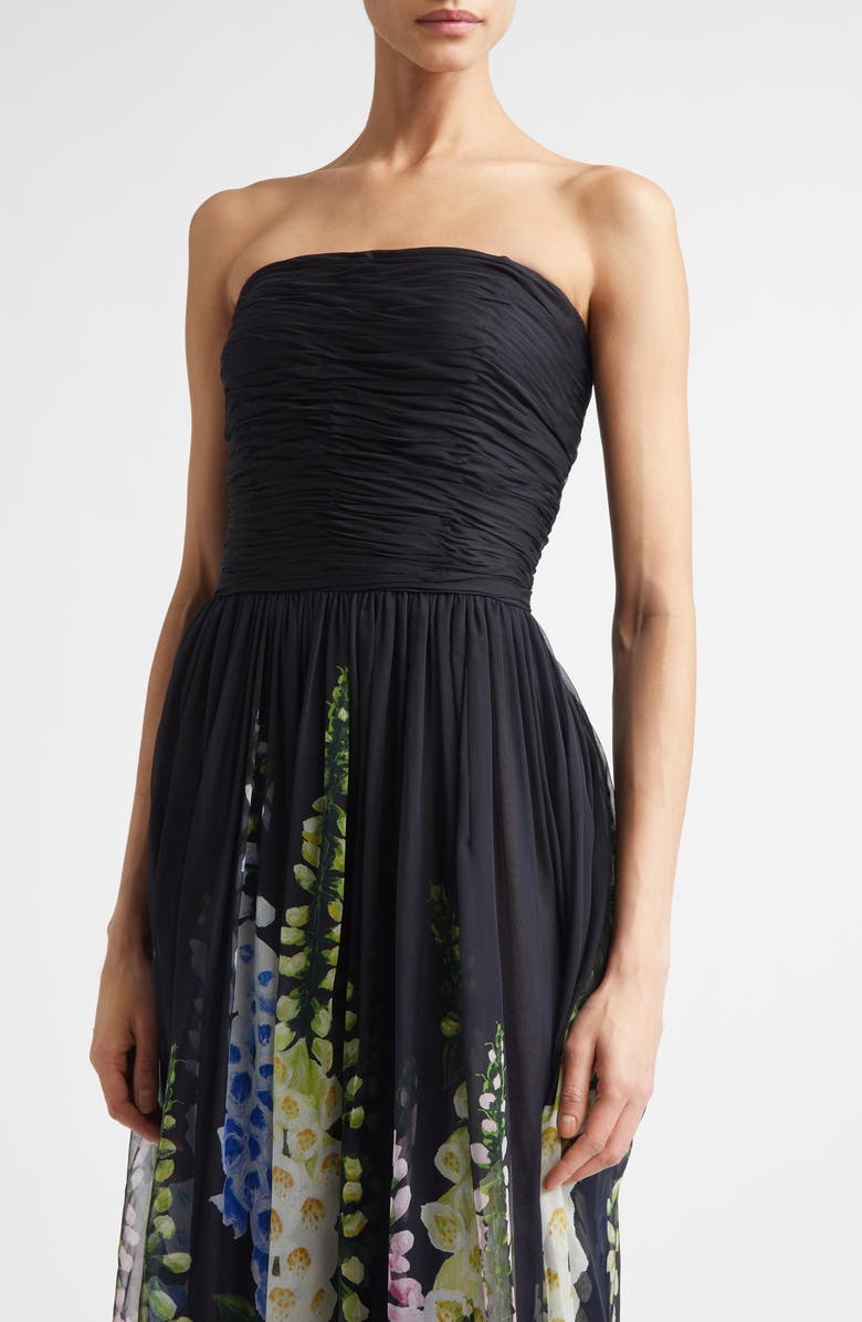 Oscar de la Renta Degradé Foxglove Silk Chiffon Gown, Alternate, color, Night Sky Multi