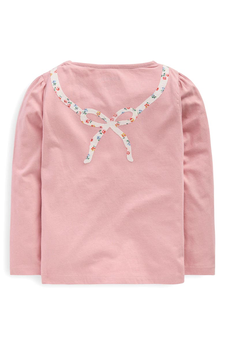 Mini Boden Kids' Ice Skate Appliqué Long Sleeve Cotton T-Shirt, Alternate, color, Vintage Pink Skates