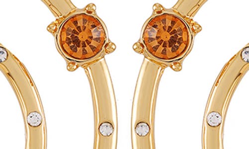 Vince Camuto Crystal Circular Drop Earrings In Goldtone Orange