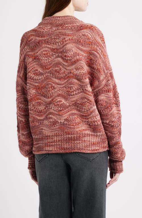 Treasure & Bond Space Dye Novelty Stitch Sweater In Red