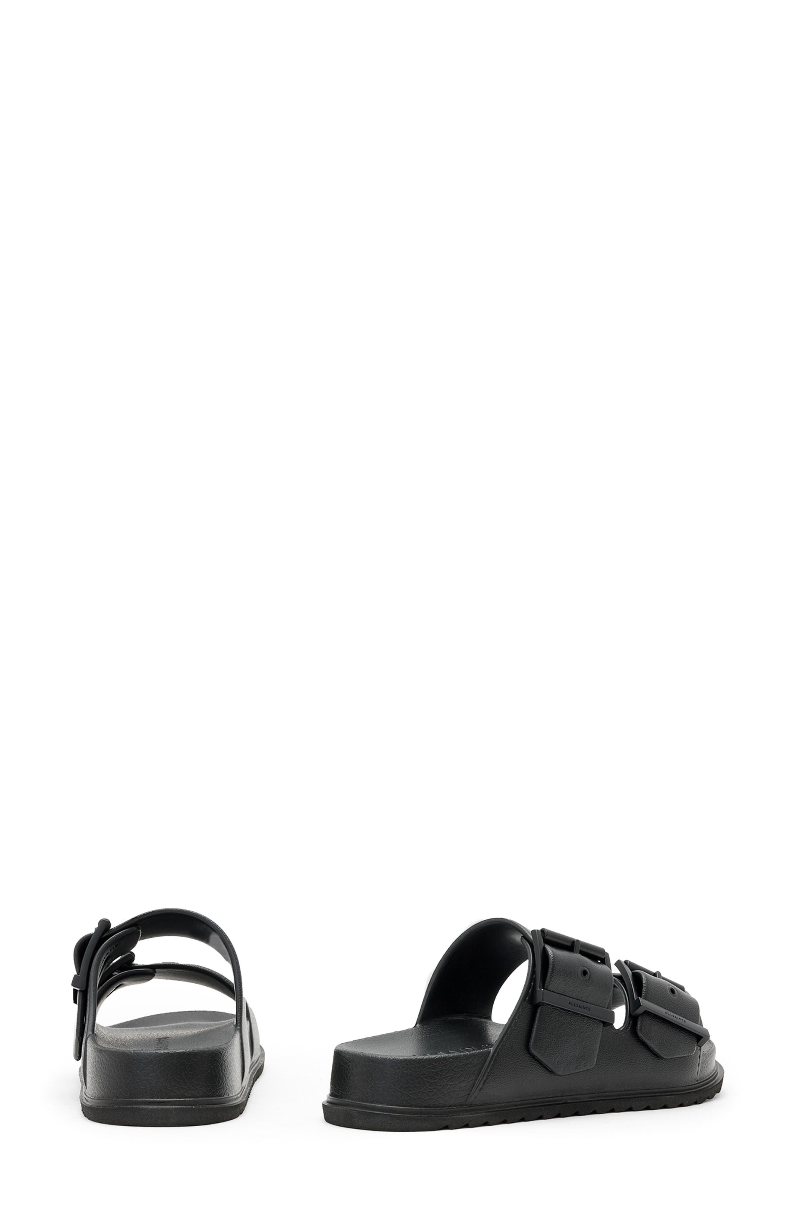 AllSaints Sian Two-Strap Sandal, Alternate, color, Black