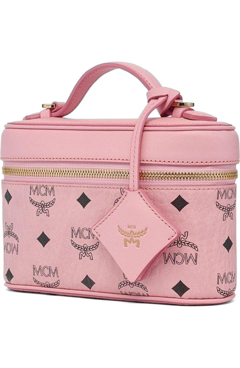 MCM Aren Vanity Case in Visetos Leather Mix, Alternate, color, Soft Pink
