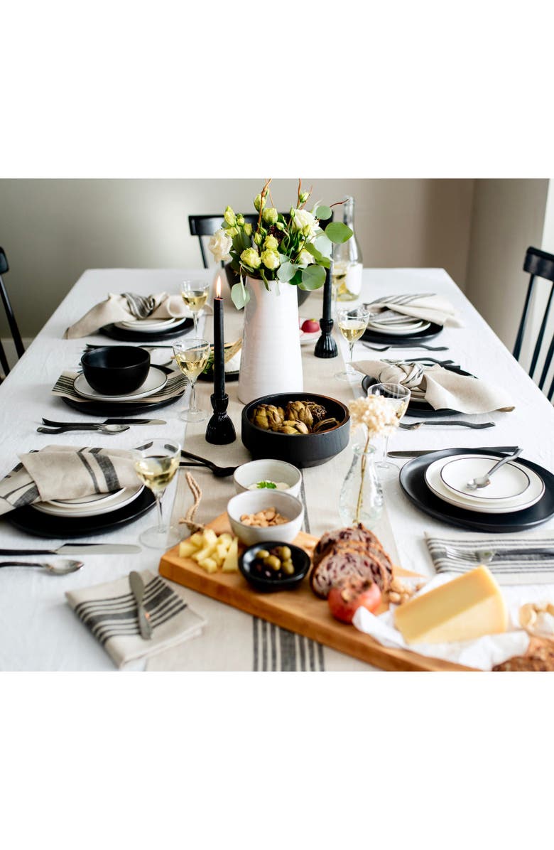 Solino Home Linen Placemats - Farmhouse, 14" x 19", Alternate, color, Black And Natural