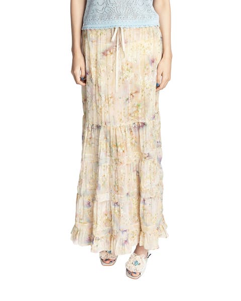 Oasis Blooms Tiered Skirt